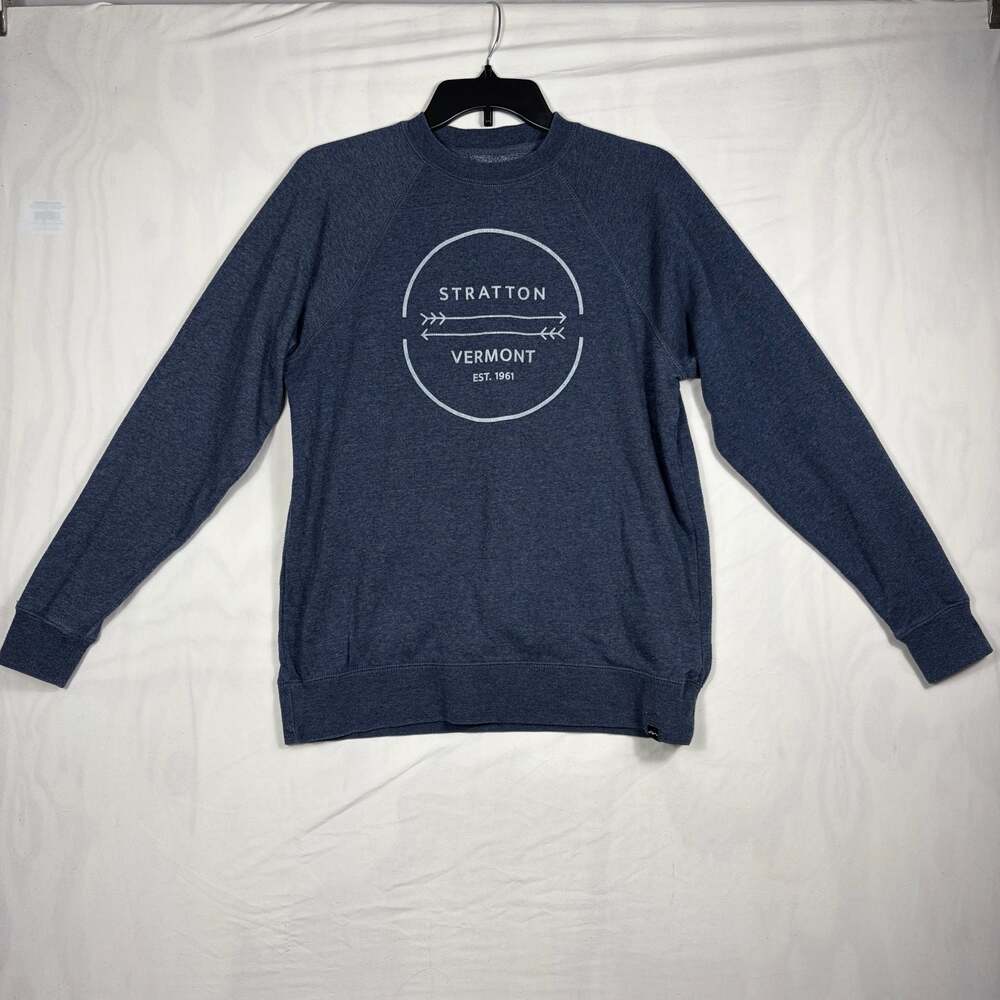 Techstyles Stratton Blue Heather Graphic Crewneck Sweatshirt Size S